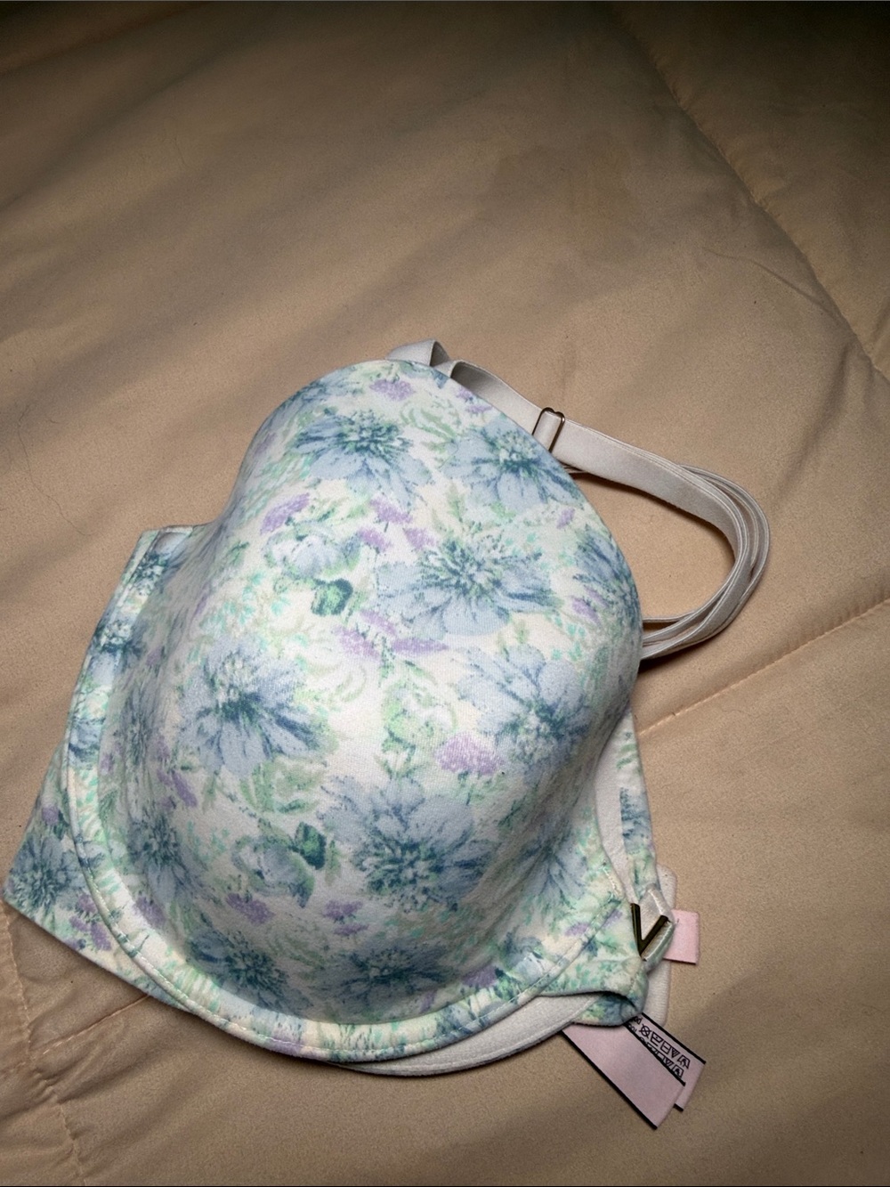 Victoria's Secret Pastel Floral Molded Bra in Blue, Green & Lilac